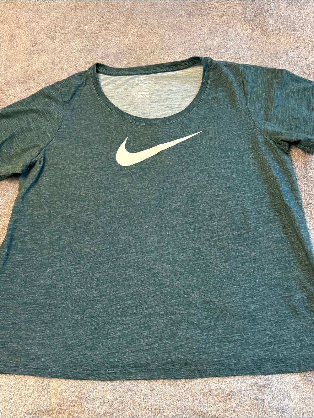 Nike Women's Teal Heather Short-Sleeve Swoosh Tee, XL
